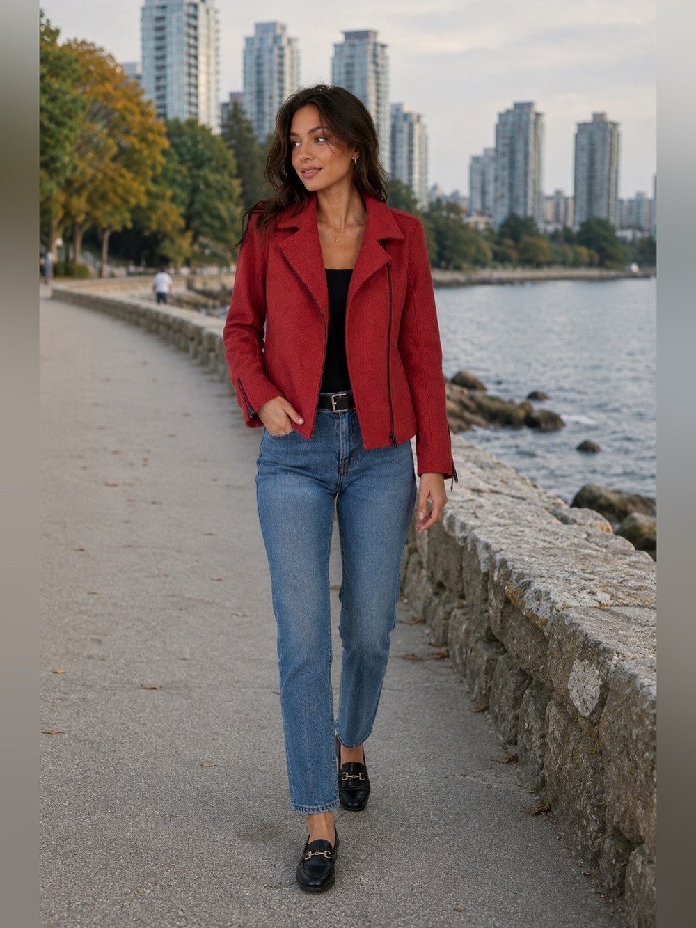 Tahari Wool Blend Moto Jacket / Blazer
